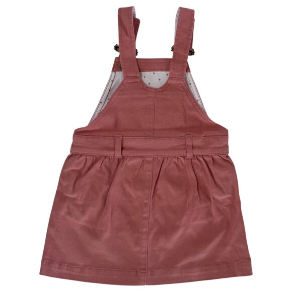 DOTTY DUNGAREES - OVERALL MINI SKIRT - 96% COTTON - PINK - Picture 2 of 4